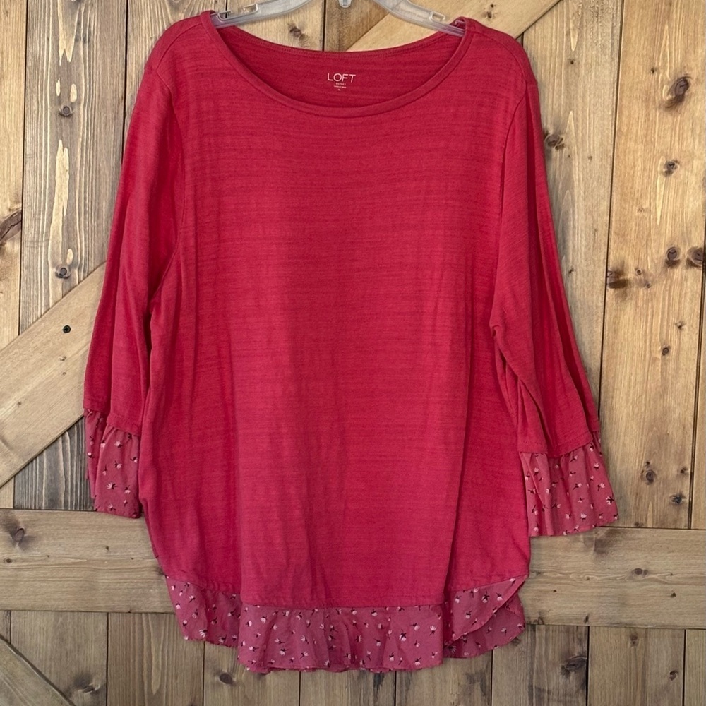 Women's The LOFT Long Sleeved Tee with Cuff and Hem Details | Size XL